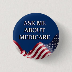 Ask Me About Medicare 3 Cm Round Badge