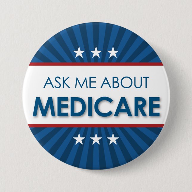 Ask Me About Medicare - Americana 7.5 Cm Round Badge (Front)