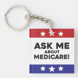 Ask Me About Medicare Keychain