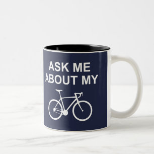 Ask Me About My Bike Two-Tone Coffee Mug