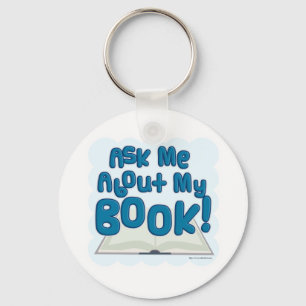 Ask Me About My Book! Fun Style Key Ring