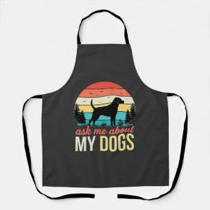 Ask Me About My Dogs Retro Sunset_1 Apron