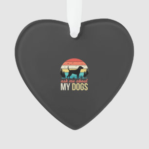 Ask Me About My Dogs Retro Sunset_1 Ornament