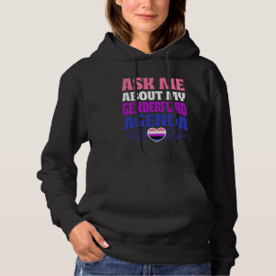 Ask Me About My Genderfluid Agenda Heart Love Hoodie