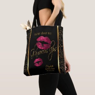 Ask me about my Glamourous Lips - Lipstick Design Tote Bag