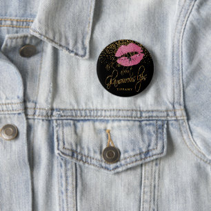 Ask Me About my Glamourous Lips - Pretty Pink 6 Cm Round Badge