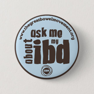 Ask Me About My IBD Button - Blue