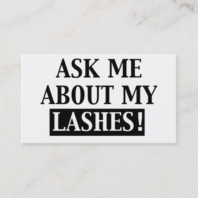 Ask Me About My Lashes Business Cards (Front)