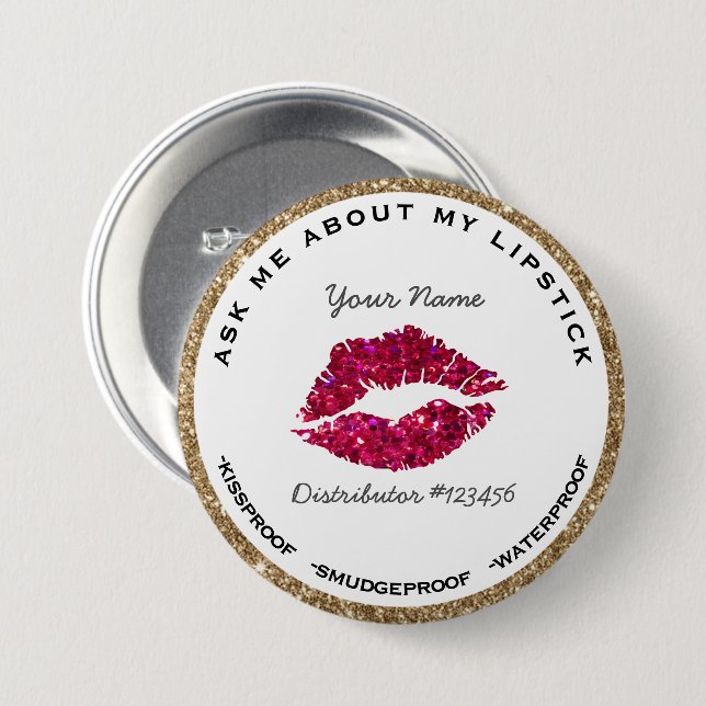 Ask Me About My Lipstick Button (Front & Back)