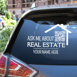 Ask Me About Real Estate QR Code Decal