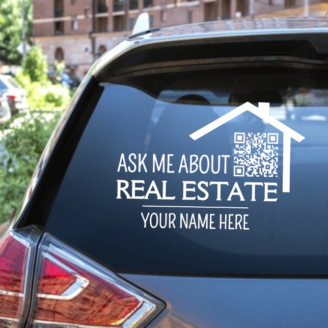 Ask Me About Real Estate QR Code Decal (Ask Me About Real Estate QR Code Decal)