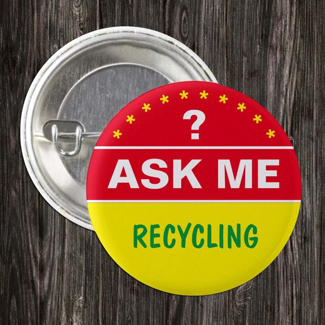 Ask Me About RECYCLING - personalised text 3 Cm Round Badge (Creator Uploaded)