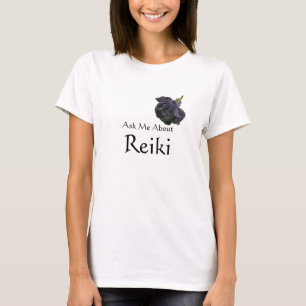 Ask Me About Reiki Purple Rose T-Shirt