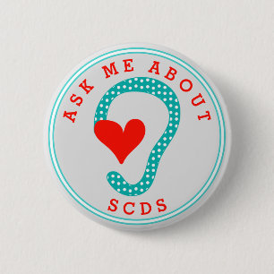 Ask me about SCDS (Red Text and Aqua) Button