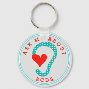 Ask me about SCDS (Red Text and Aqua) Key Ring