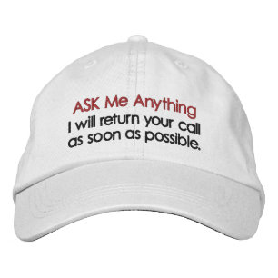 ASK ME ANYTHING EMBROIDERED HAT