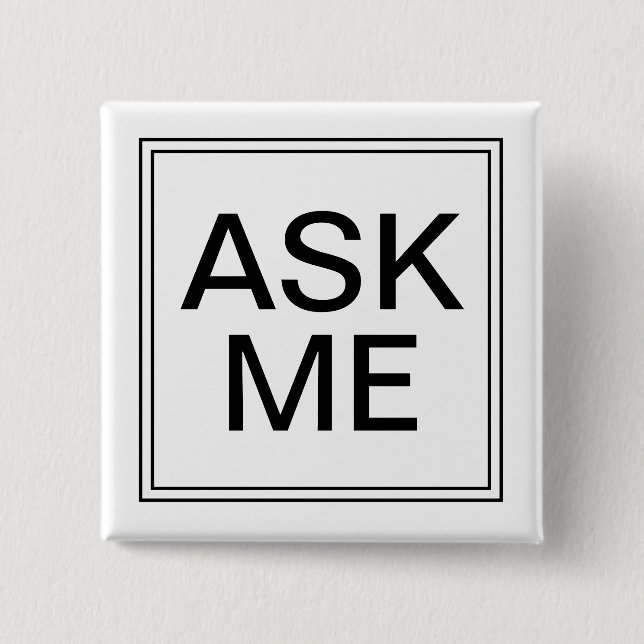 Ask Me Business Event Simple 15 Cm Square Badge (Front)