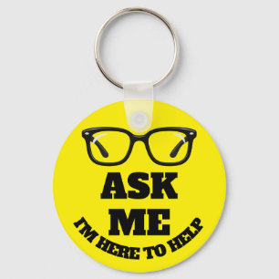 Ask Me Conference Button–Networking & Event Badge Key Ring