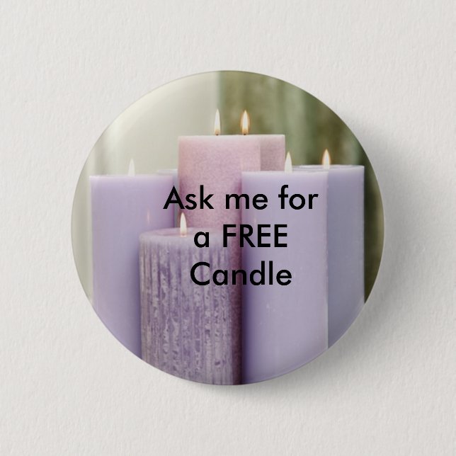 Ask me for a FREE Candle 6 Cm Round Badge (Front)