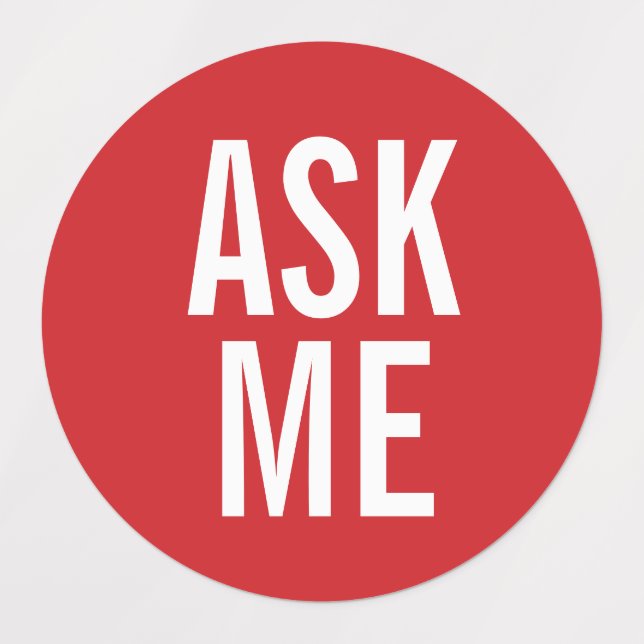 Ask Me | Red Volunteer Badge (Design 1)