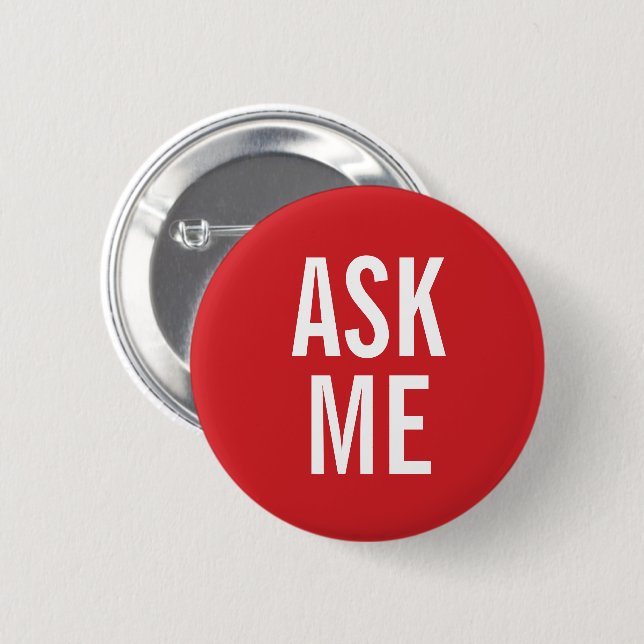 Ask Me | Red Volunteer Badge (Front & Back)