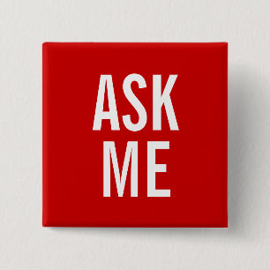 Ask Me Red Volunteer Badge School Museum