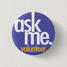Ask me. Violet volunteer button