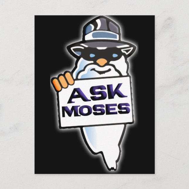 Ask Moses Postcard (Front)