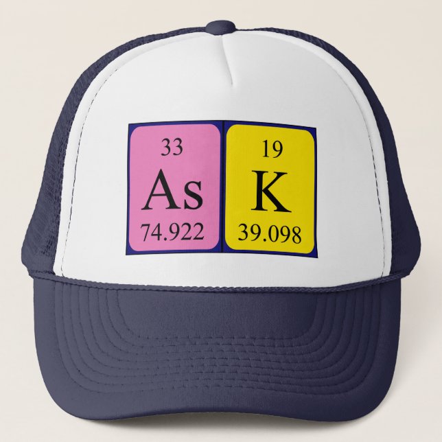 Ask periodic table name hat (Front)