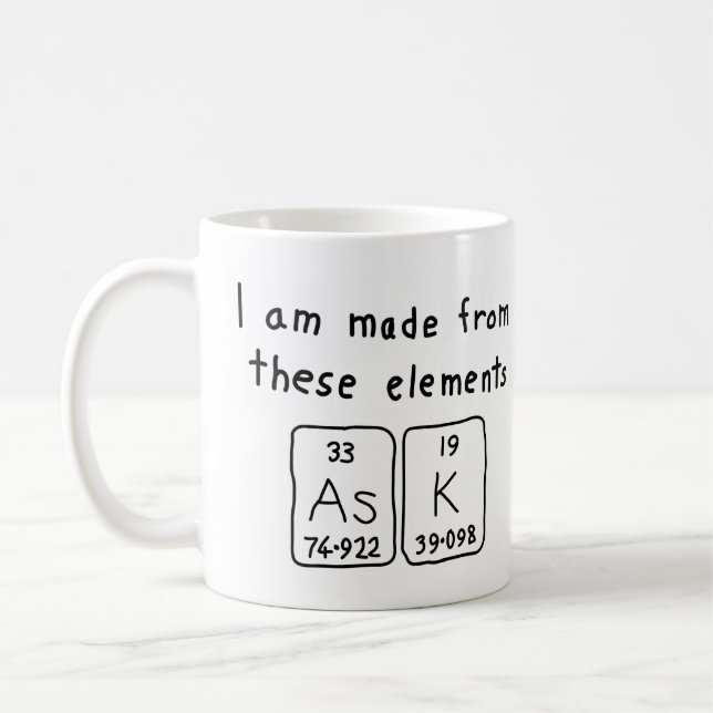 Ask periodic table name mug (Left)