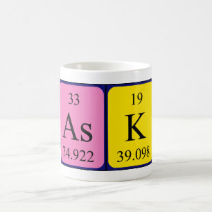 Ask periodic table name mug