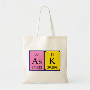 Ask periodic table name tote bag