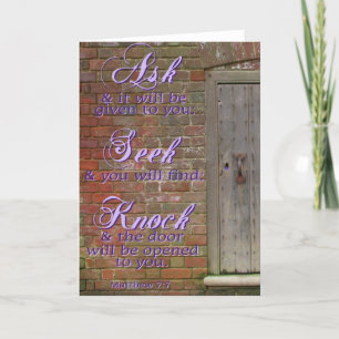 Ask Seek Knock Greeting Card