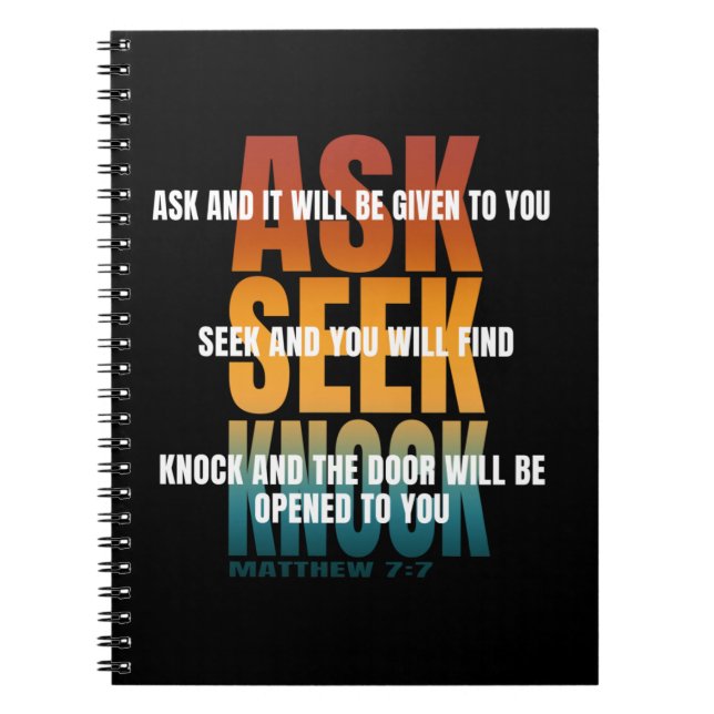 ask seek knock  notebook (Front)