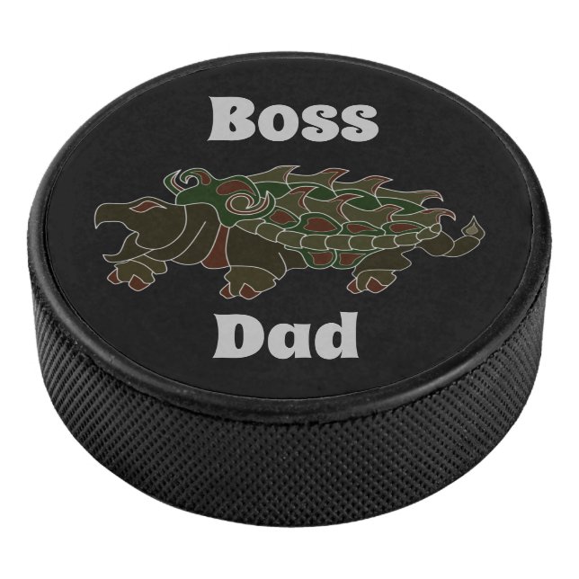 Ask the Boss Dad Alligator Snapping Turtle Hockey Puck (3/4)
