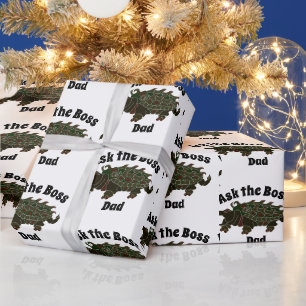 Ask the Boss Dad Alligator Snapping Turtle Wrapping Paper
