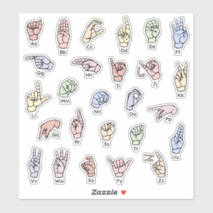 ASL ABC Sticker – Bright & Educational Sticker