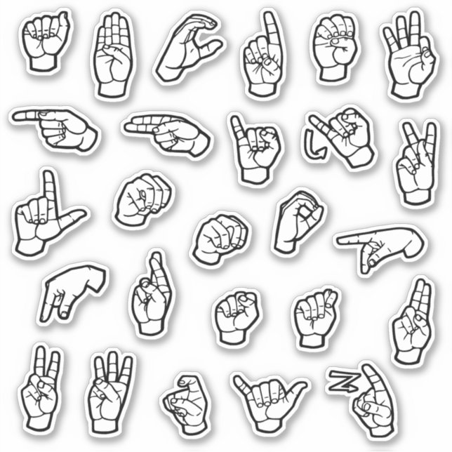 ASL Alphabet ABC Individual Hand Signs (Front)