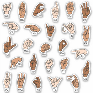 ASL Alphabet ABC Skin Tones Hand Signs