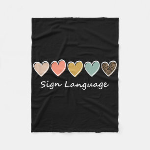 Asl Alphabet American Asl Teacher Sing Language  Fleece Blanket