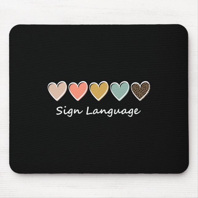 Asl Alphabet American Asl Teacher Sing Language  Mouse Pad (Front)