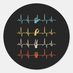ASL Alphabet American Sing Language ASL Teacher He Classic Round Sticker