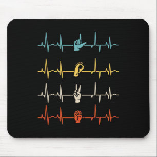 ASL Alphabet American Sing Language ASL Teacher He Mouse Pad