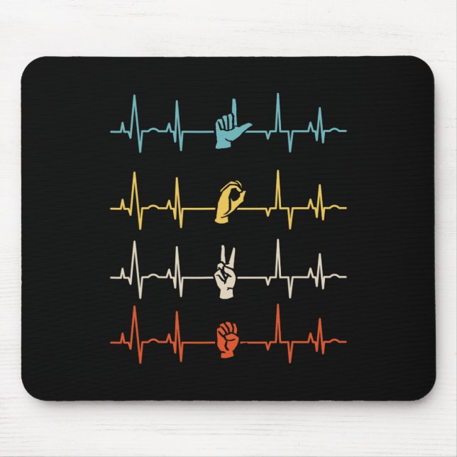 ASL Alphabet American Sing Language ASL Teacher He Mouse Pad (Front)