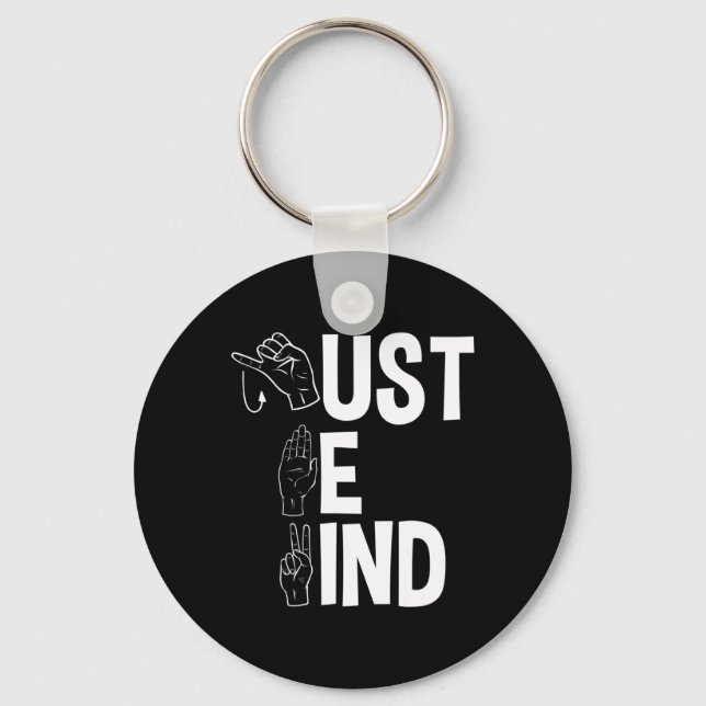 ASL Alphabet American Sing Language ASL Teacher Ju Key Ring (Front)