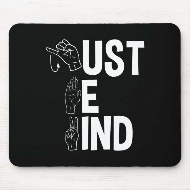 ASL Alphabet American Sing Language ASL Teacher Ju Mouse Pad (Front)