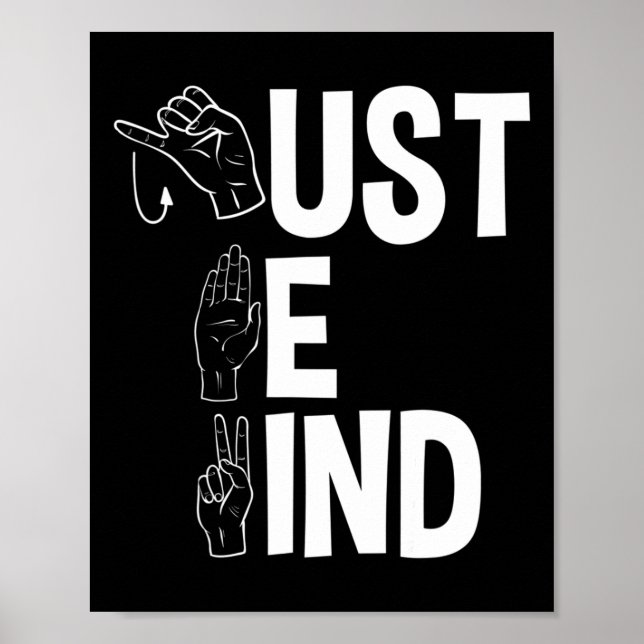 ASL Alphabet American Sing Language ASL Teacher Ju Poster (Front)