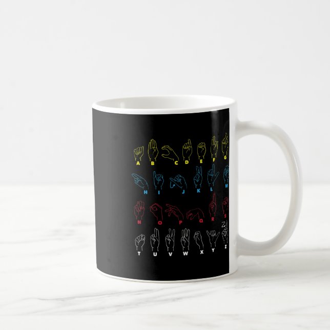 Asl Alphabet Teacher American Sing Language Asl Ch Coffee Mug (Right)