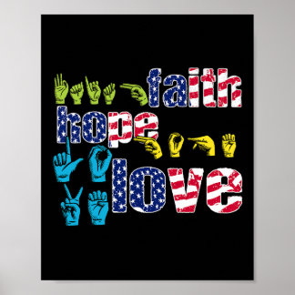 ASL American Sign Language 4th of July Faith Hope 
