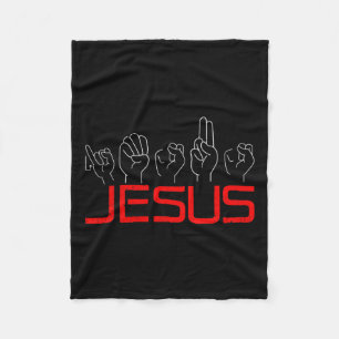 Asl American Sign Language Christian Deaf Awarenes Fleece Blanket